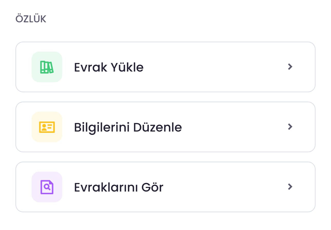 Özlük modülü ekran görüntüsü